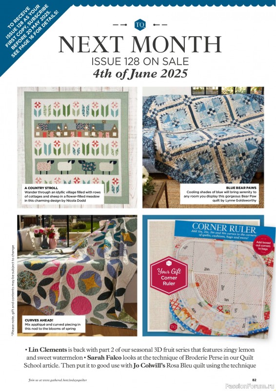 Коллекция проектов для рукодельниц в журнале «Todays Quilter №127 2025»