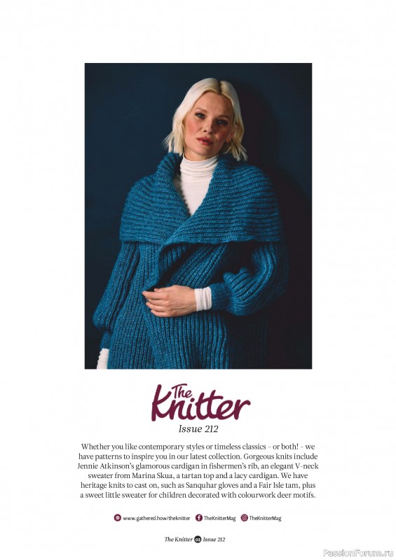 Вязаные проекты спицами в журнале «The Knitter №212 2025»