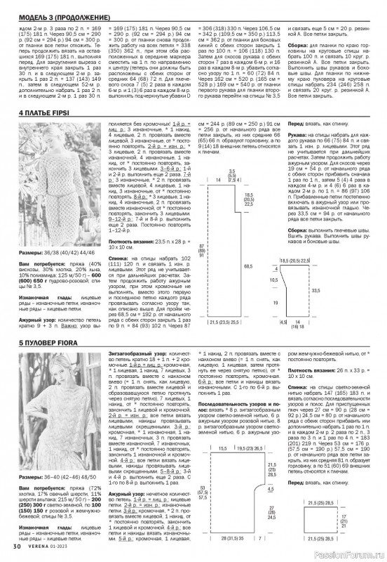 Вязаные модели в журнале «Verena №1 2023»