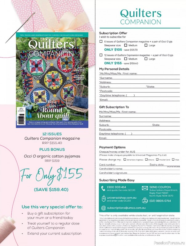 Коллекция проектов для рукодельниц в журнале «Quilters Companion №133 2025»