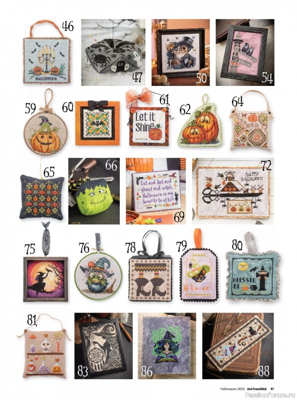 Коллекция вышивки в журнале «Just CrossStitch - Halloween 2025»