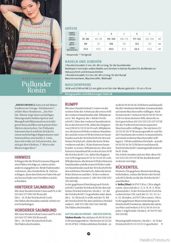 Вязаные проекты спицами в журнале «The Knitter Germany №65 2023»