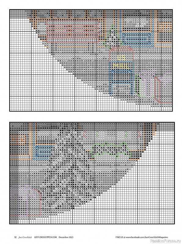 Коллекция вышивки в журнале «Just CrossStitch - December 2023»