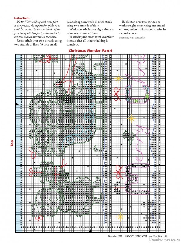Коллекция вышивки в журнале «Just CrossStitch - December 2023»