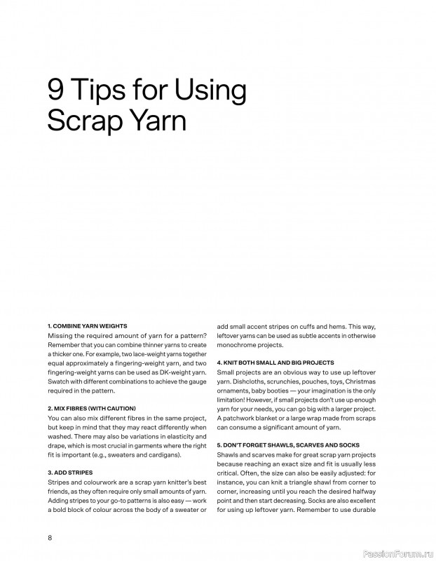Вязаные проекты в книге «52 Weeks of Scrap Yarn»
