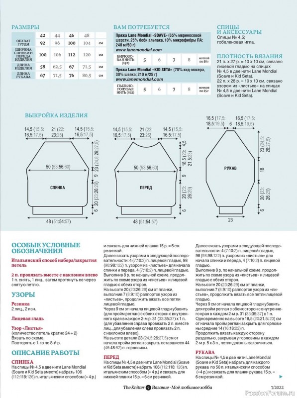 Вязаные модели в журнале «The Knitter. Вязание №7 2022»