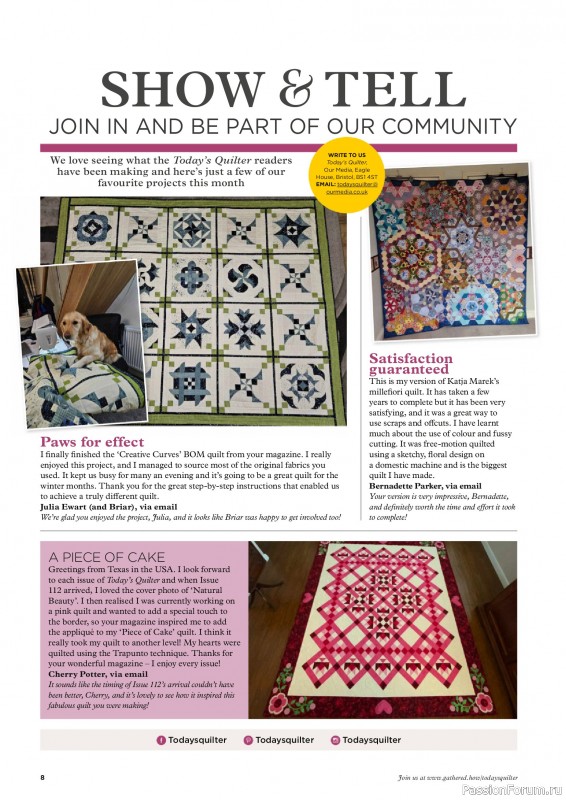 Коллекция проектов для рукодельниц в журнале «Todays Quilter №127 2025»