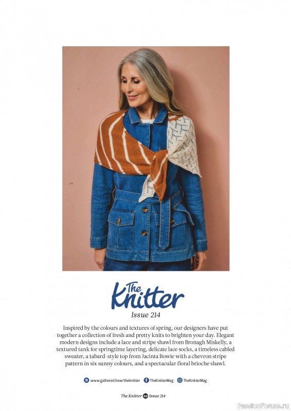 Вязаные проекты спицами в журнале «The Knitter №214 2025»