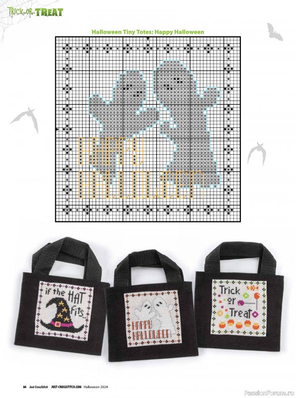 Коллекция вышивки в журнале «Just CrossStitch - Halloween 2024»