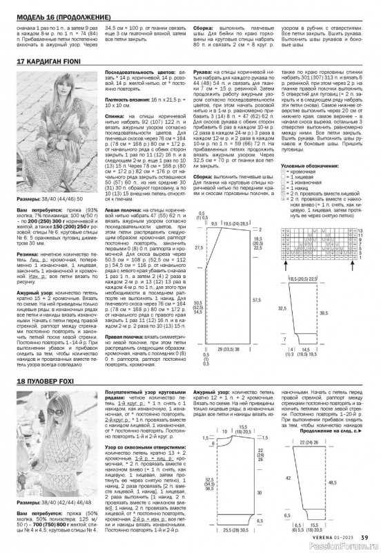 Вязаные модели в журнале «Verena №1 2023»