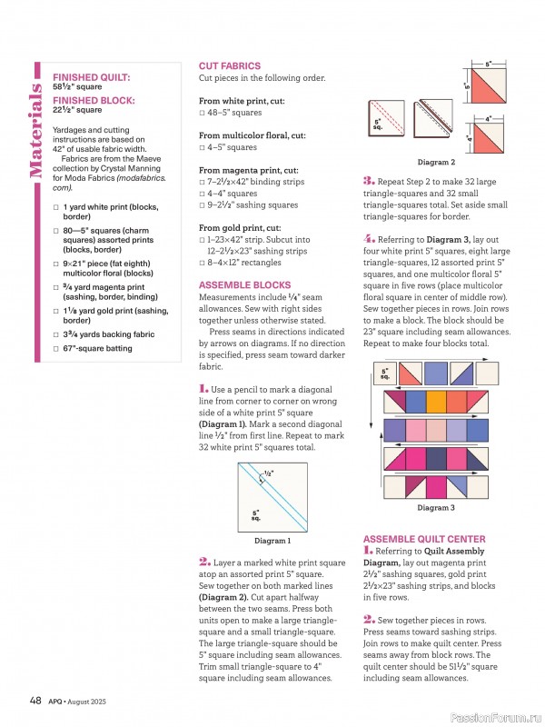 Коллекция проектов для рукодельниц в журнале «American Patchwork & Quilting №195 2025»