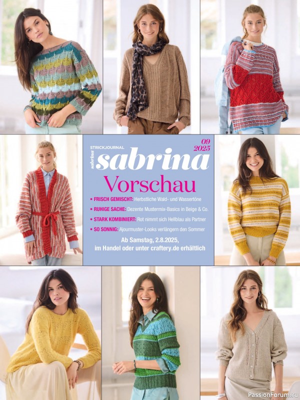 Вязаные модели в журнале «Sabrina №8 2025 German»