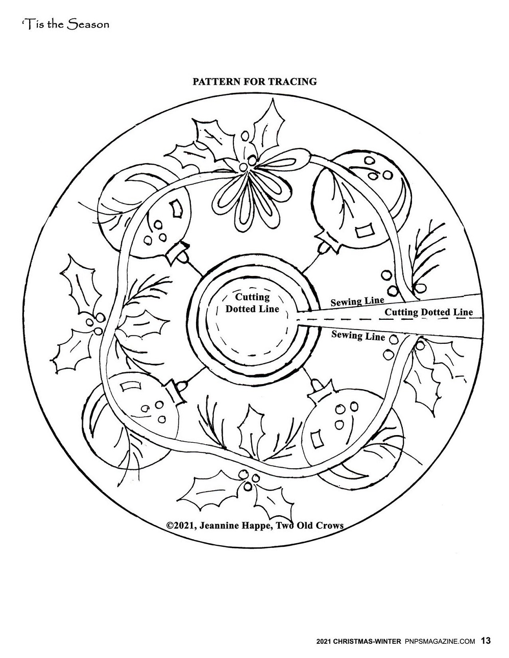 Вышивка в журнале "Punch Needle & Primitive Stitcher - Christmas/Winter 2021"