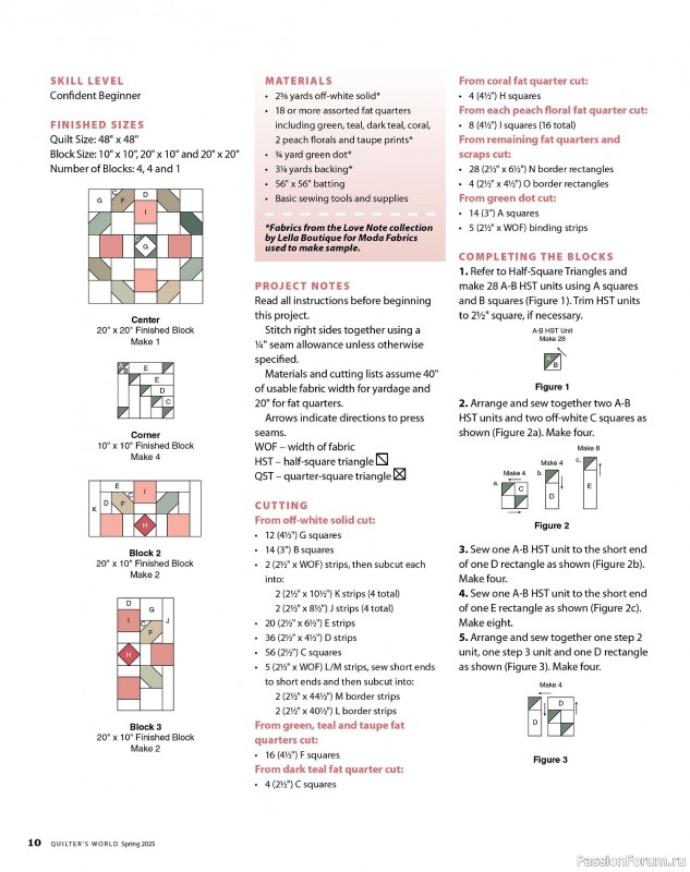 Коллекция проектов для рукодельниц в журнале «Quilter's World - Spring 2025»