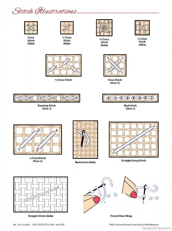 Коллекция вышивки в журнале «Just CrossStitch Vol.41 №2 2023»