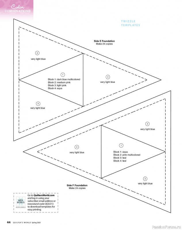 Коллекция проектов для рукодельниц в журнале «Quilter's World - Spring 2025»