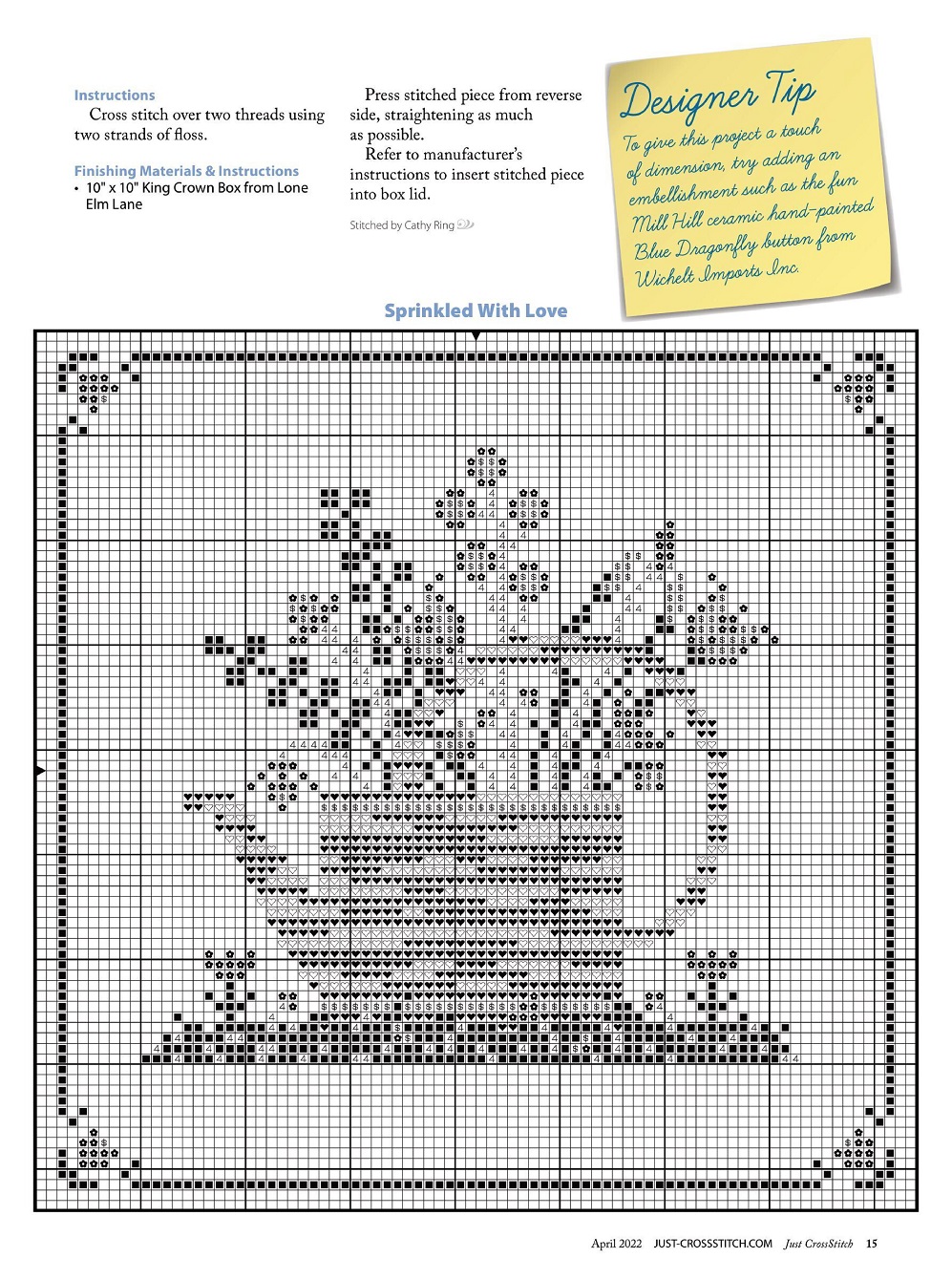 Вышивка крестом в журнале «Just CrossStitch - April 2022»