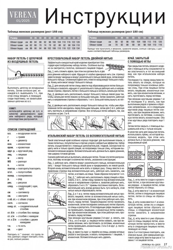 Вязаные модели в журнале «Verena №1 2025»