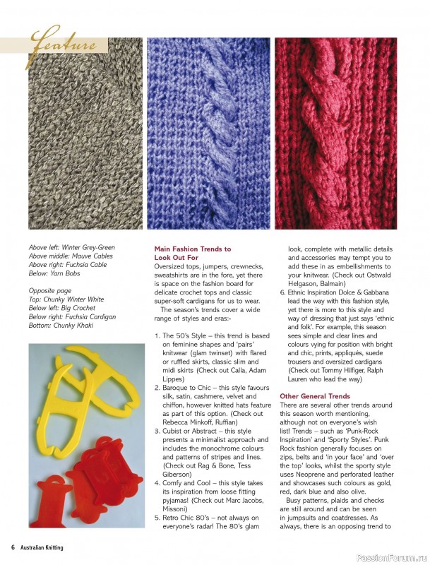 Вязаные модели спицами в журнале «Australian Knitting – Vol.16 №2 2024»