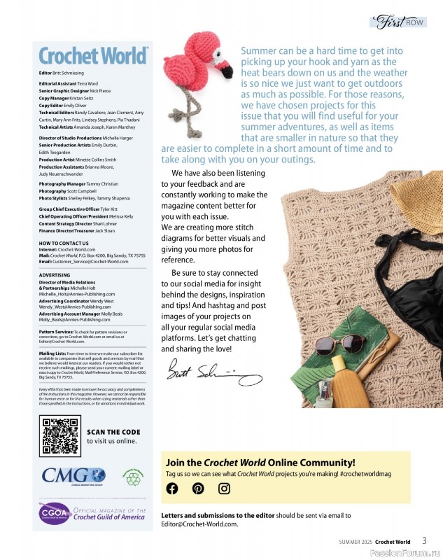 Вязаные проекты крючком в журнале «Crochet World - Summer 2025»