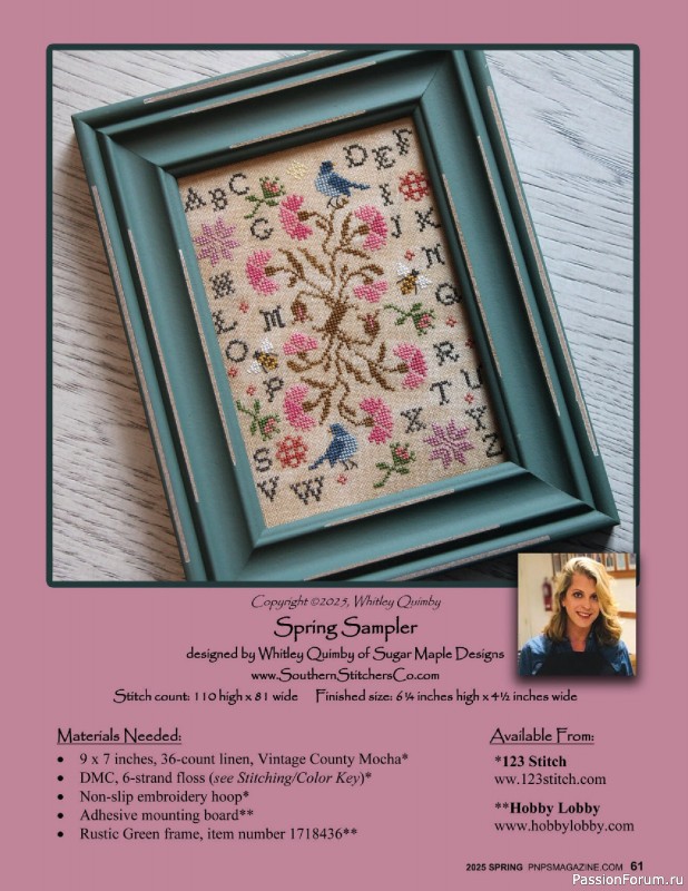 Коллекция вышивки в журнале «Punch Needle & Primitive Stitcher - Spring 2025»