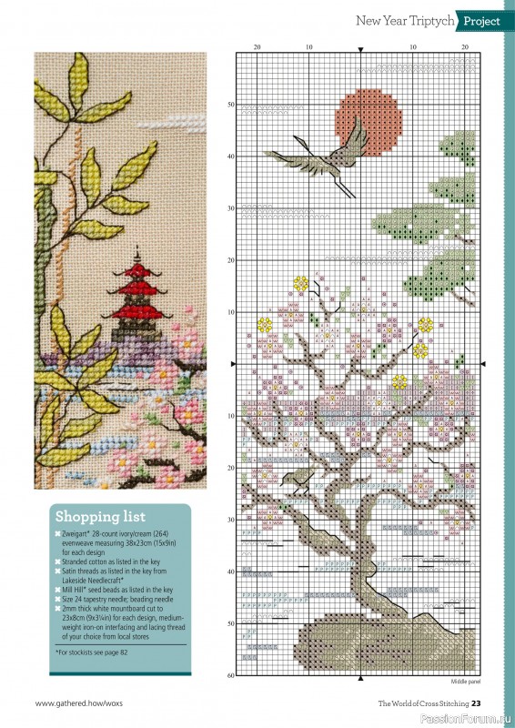 Коллекция вышивки в журнале «The World of Cross Stitching №353 2024»