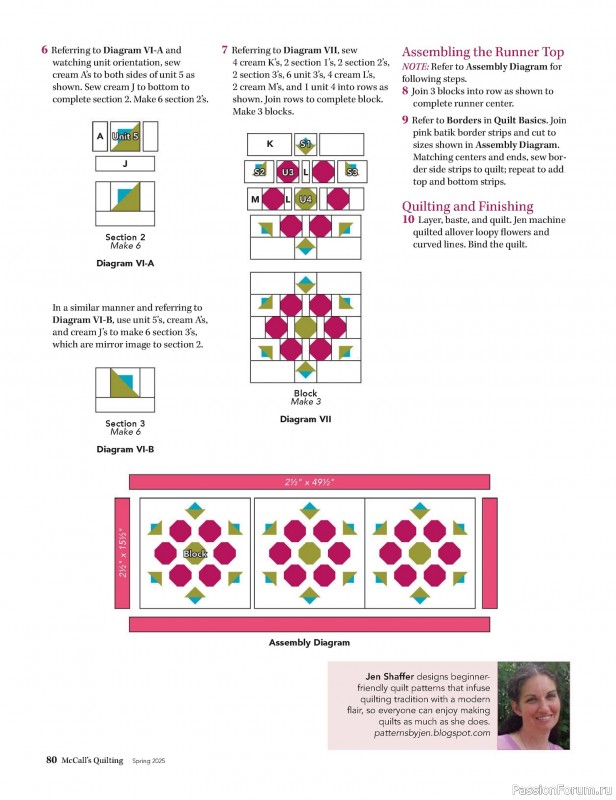 Коллекция проектов для рукодельниц в журнале «McCalls Quilting - Spring 2025»