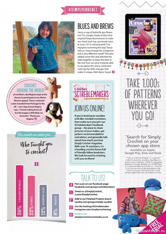 Вязаные проекты крючком в журнале «Simply Crochet №161 2025»