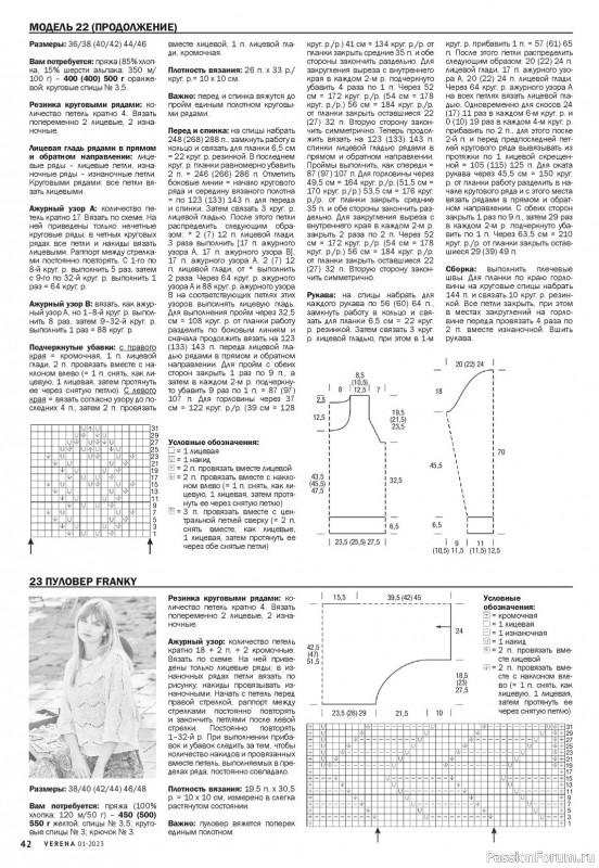 Вязаные модели в журнале «Verena №1 2023»