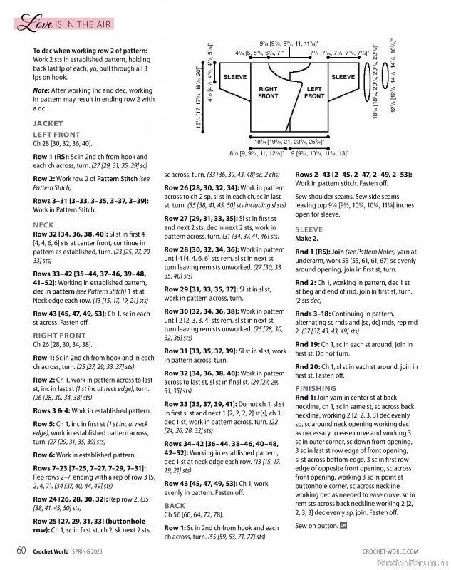 Вязаные проекты крючком в журнале «Crochet World - Spring 2025»