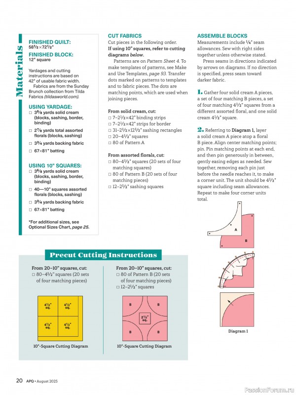Коллекция проектов для рукодельниц в журнале «American Patchwork & Quilting №195 2025»
