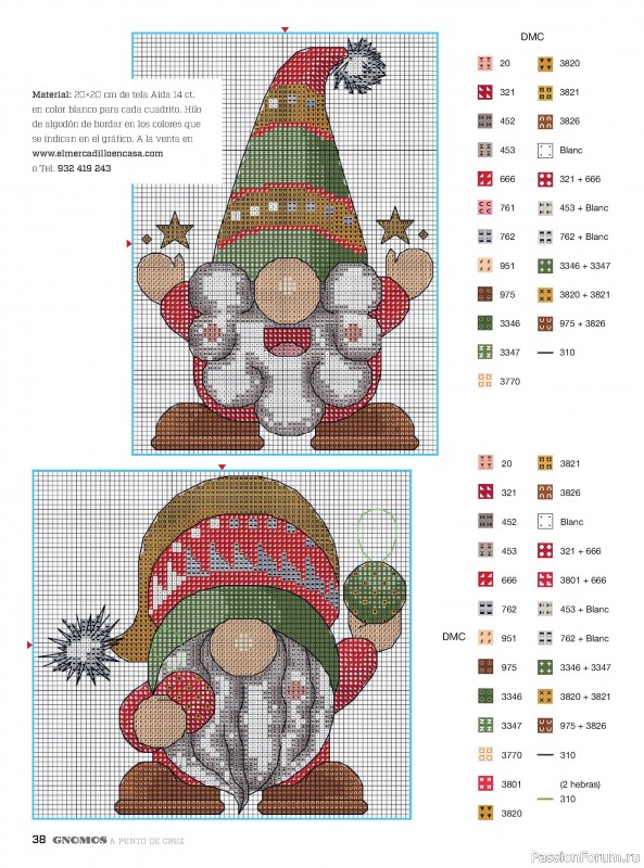 Коллекция вышивки в журнале «Labores de Ana - Gnomos a Punto de Cruz 2024»