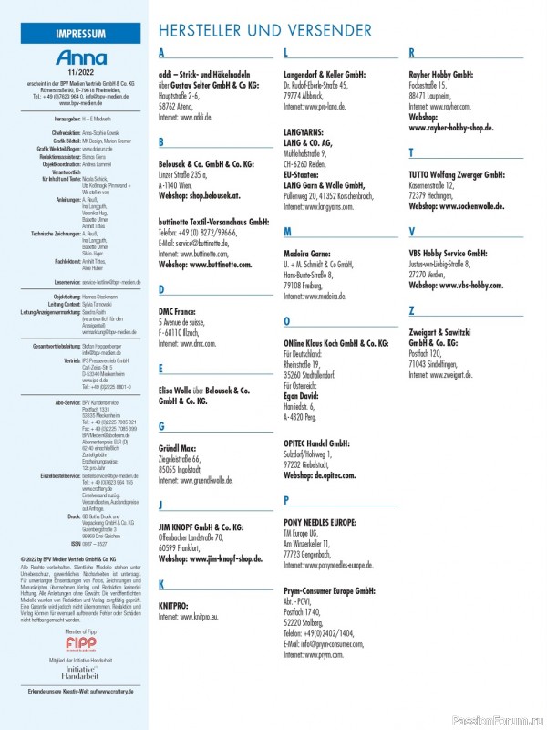 Коллекция проектов для рукодельниц в журнале «Anna №10 2022 Germany»