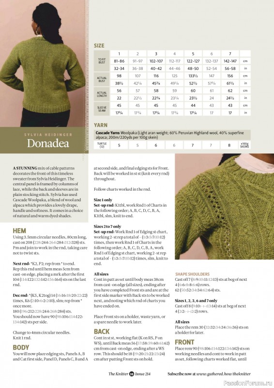 Вязаные проекты спицами в журнале «The Knitter №214 2025»