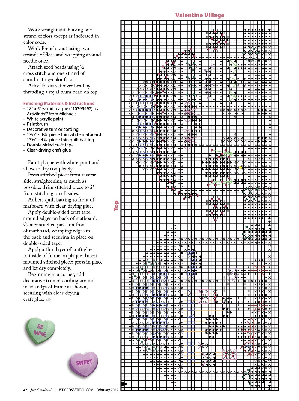 Разные виды вышивки в журнале "Just CrossStitch" - February 2022