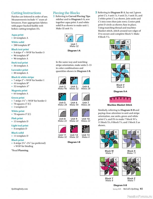 Коллекция проектов для рукодельниц в журнале «McCalls Quilting - Spring 2025»