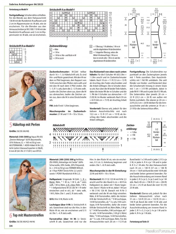 Вязаные модели в журнале «Sabrina German №2 2023»