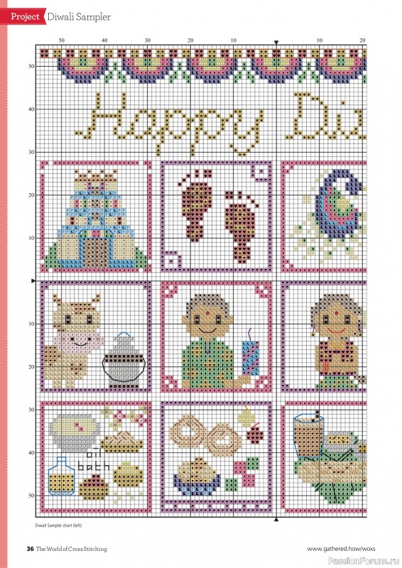 Коллекция вышивки в журнале «The World of Cross Stitching №350 2024»