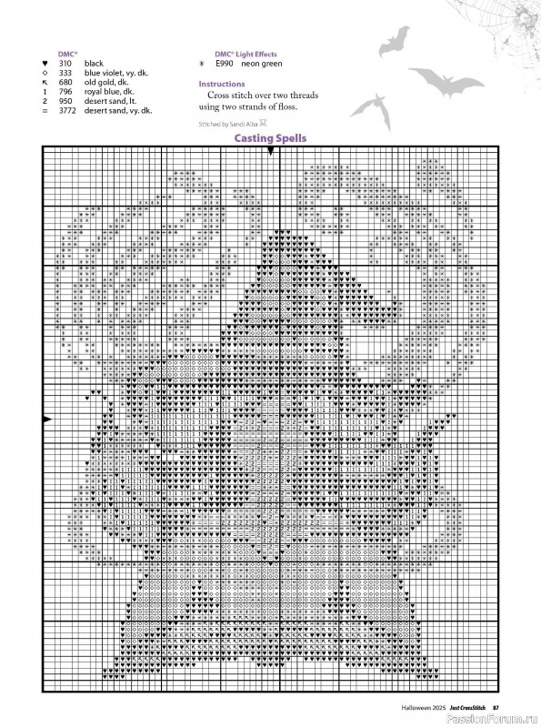 Коллекция вышивки в журнале «Just CrossStitch - Halloween 2025»
