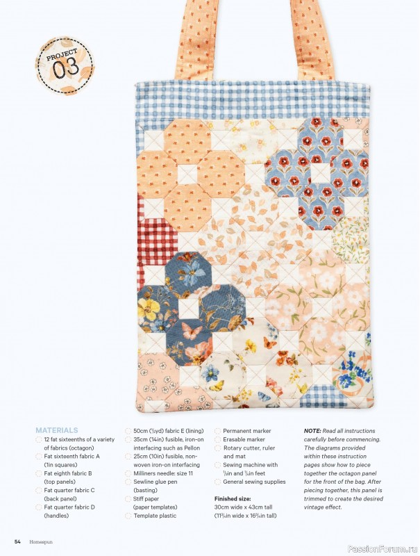 Коллекция проектов для рукодельниц в журнале «Australian Homespun №218 2025»