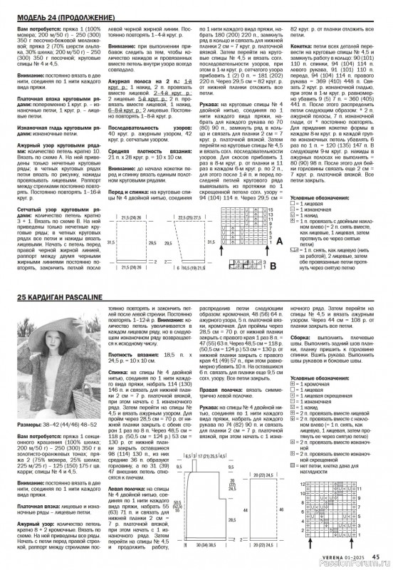 Вязаные модели в журнале «Verena №1 2025»