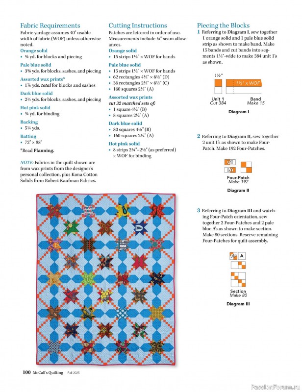 Коллекция проектов для рукодельниц в журнале «McCall's Quilting - Fall 2025»