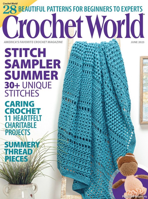 Вязаные проекты крючком в журнале «Crochet World - June 2023»