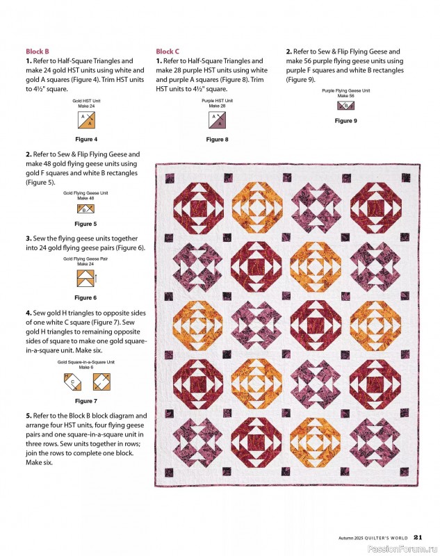 Коллекция проектов для рукодельниц в журнале «Quilter's World - Autumn 2025»