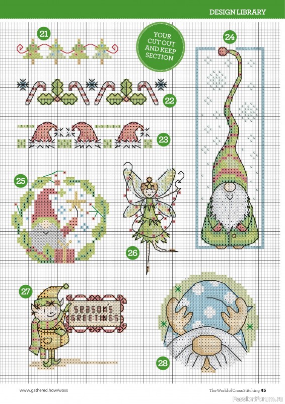 Коллекция вышивки в журнале «The World of Cross Stitching №351 2024»