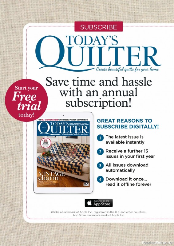 Коллекция проектов для рукодельниц в журнале «Todays Quilter №127 2025»