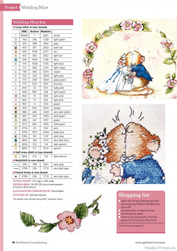 Коллекция вышивки в журнале «The World of Cross Stitching - August 2024»