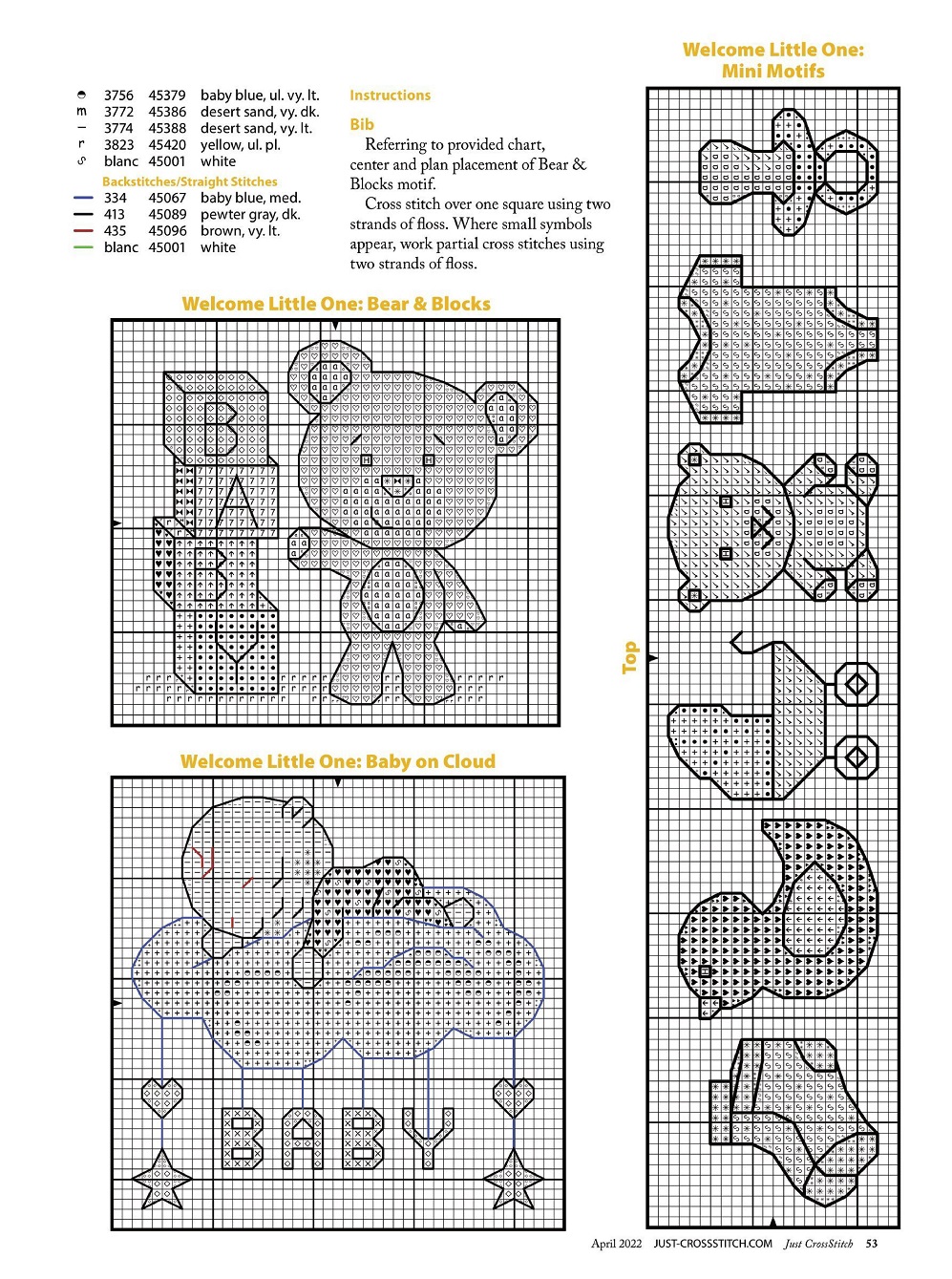 Вышивка крестом в журнале «Just CrossStitch - April 2022»