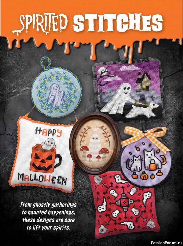 Коллекция вышивки в журнале «Just CrossStitch - Halloween 2025»