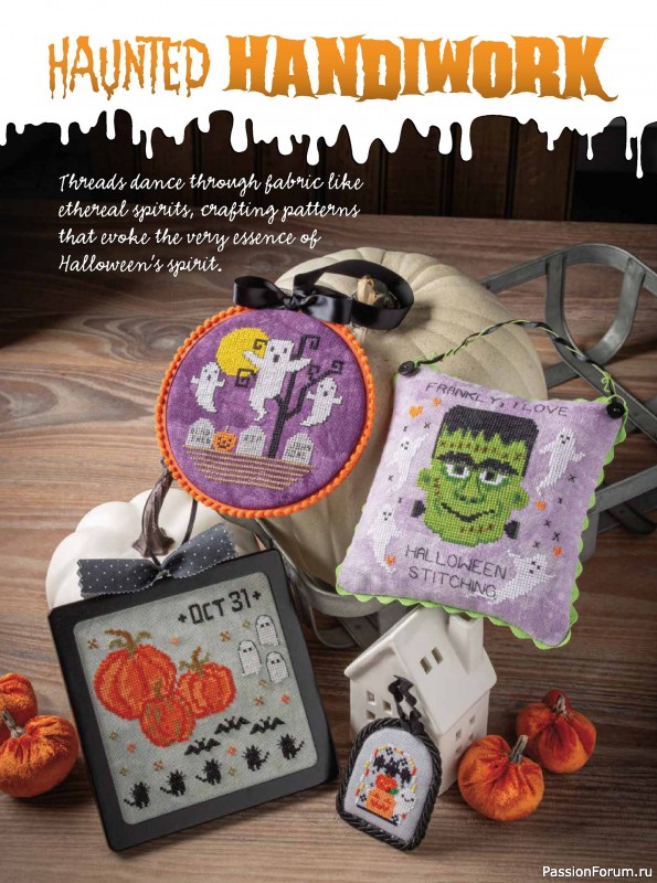 Коллекция вышивки в журнале «Just CrossStitch - Halloween 2024»